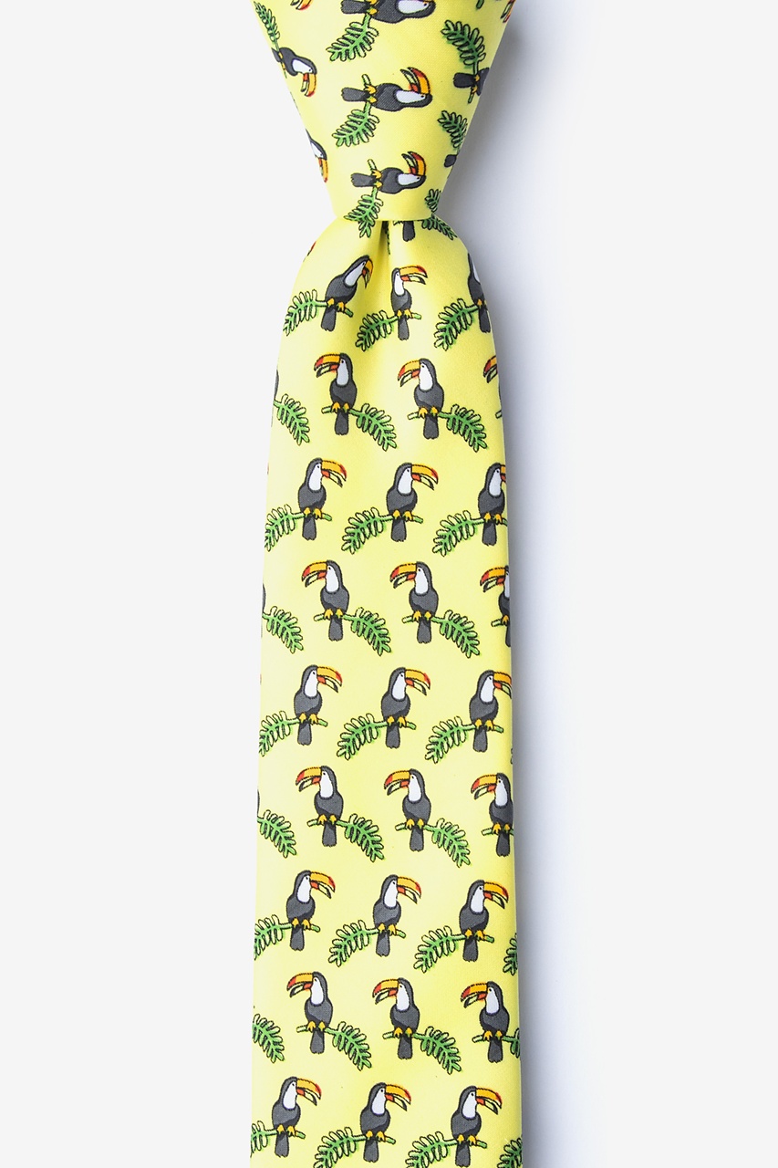 Toucans Yellow Skinny Tie Photo (0)