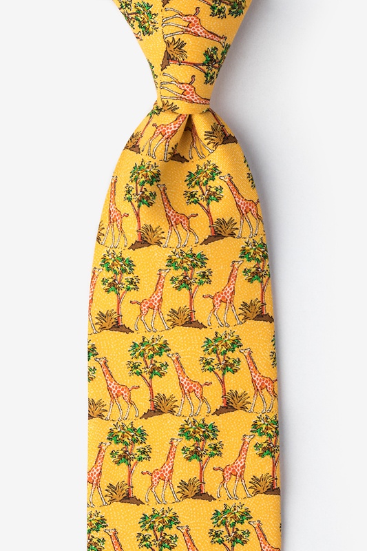Yellow Polyester Giraffe Tie