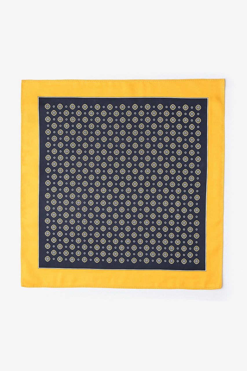 HERMES Red Blue Dots Silk Pocket Square