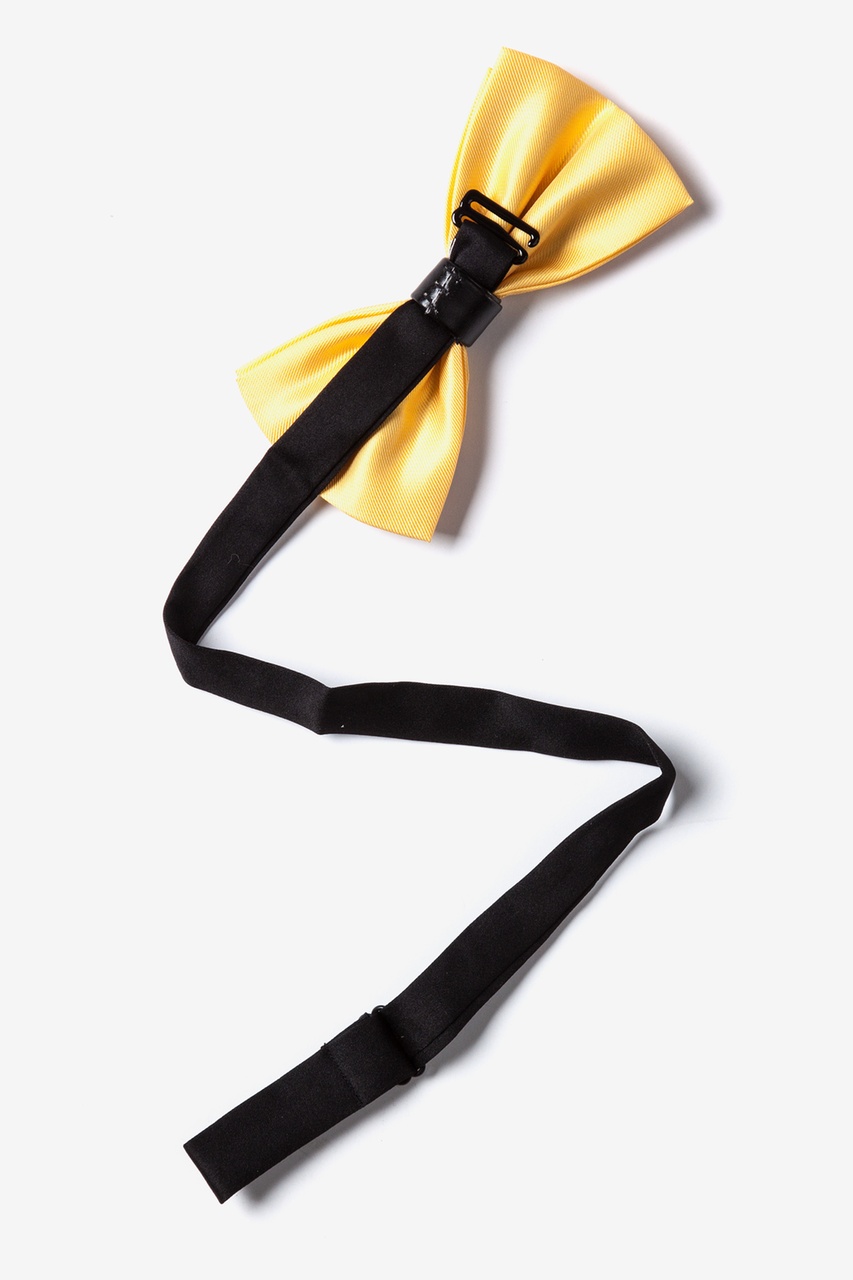 Yellow Polyester Metal-Tipped Yellow Pre-Tied Bow Tie | Ties.com