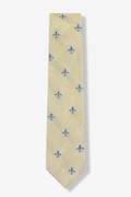 Fleur De Lis Yellow Skinny Tie Photo (0)