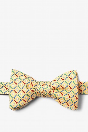 Golf Balls & Tees Yellow Self-Tie Bow Tie