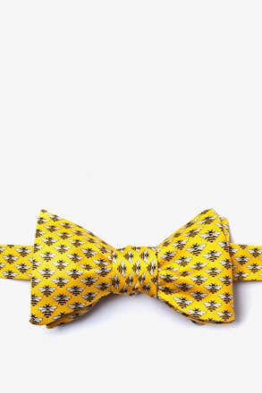 _Micro Bees Yellow Self-Tie Bow Tie_