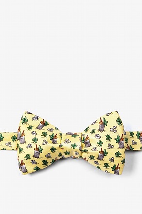 Mint Julep Afternoon Yellow Self-Tie Bow Tie