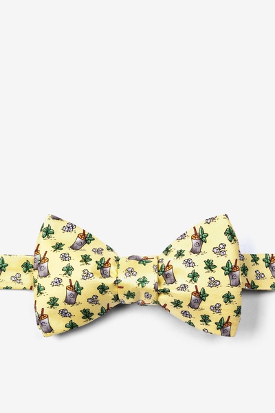 Yellow Silk Mint Julep Afternoon Self-Tie Bow Tie