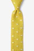 Polka Dot Yellow Knit Skinny Tie Photo (0)
