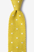 Polka Dot Yellow Knit Tie Photo (0)