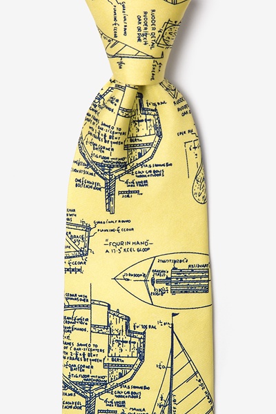 Yellow Silk Sail Plans Tie