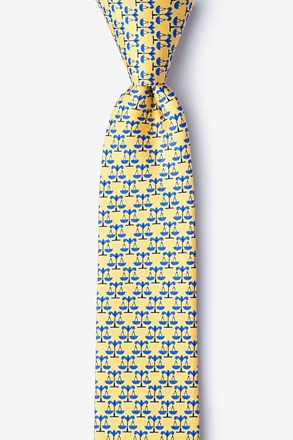 _Scales Of Justice Yellow Skinny Tie_