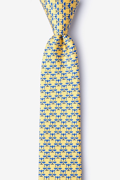 Yellow Silk Scales Of Justice Skinny Tie