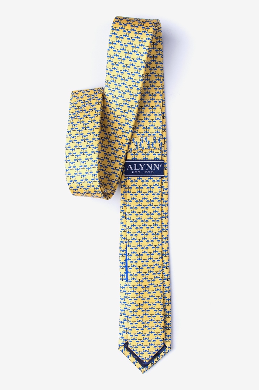 Scales Of Justice Yellow Skinny Tie Photo (1)