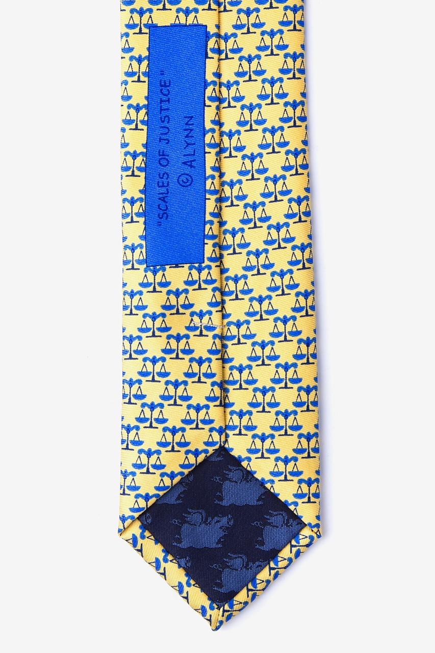 Scales Of Justice Yellow Skinny Tie Photo (2)