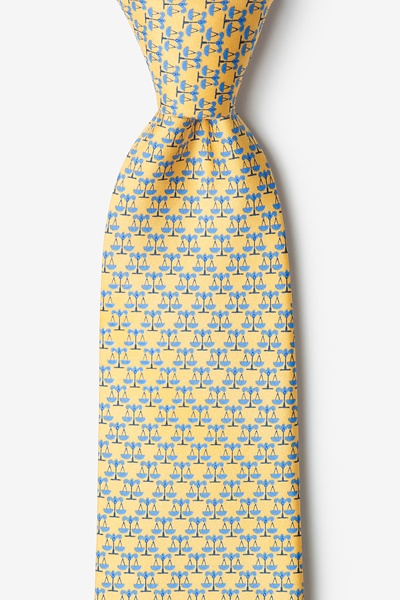 Yellow Silk Scales Of Justice Tie