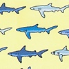 Yellow Silk Shark Print Self-Tie Bow Tie