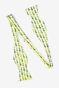 Shark Print Yellow Self-Tie Bow Tie Photo (1)