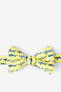 Shark Print Yellow Self-Tie Bow Tie Photo (0)