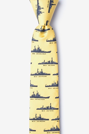 U.S. Battleships Yellow Skinny Tie