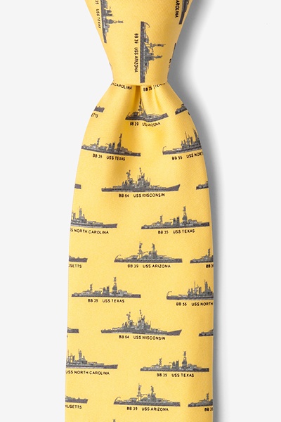 Yellow Silk U.S. Battleships Tie