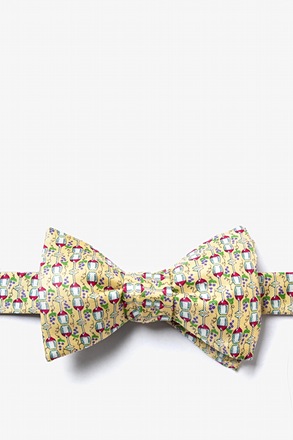 _Would ya hit a guy with glasses!? Yellow Self-Tie Bow Tie_