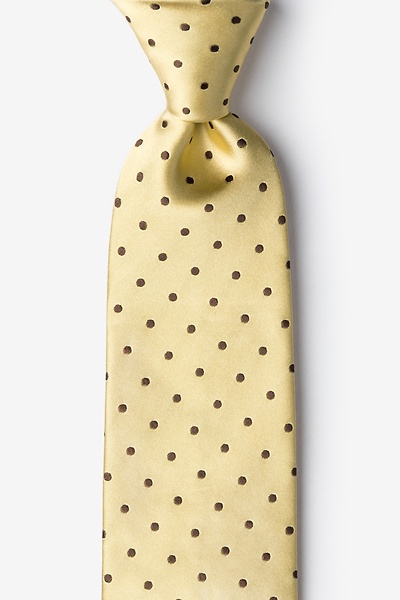 yellow and white polka dot tie