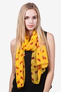 Yellow Cherry Picking Scarf Photo (2)