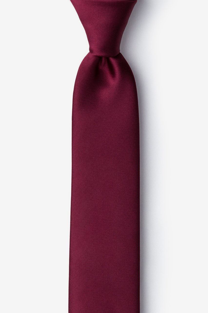 Retro SKINNY SLIM TIE RED 2.5 inch Unisex necktie USA satin finish 